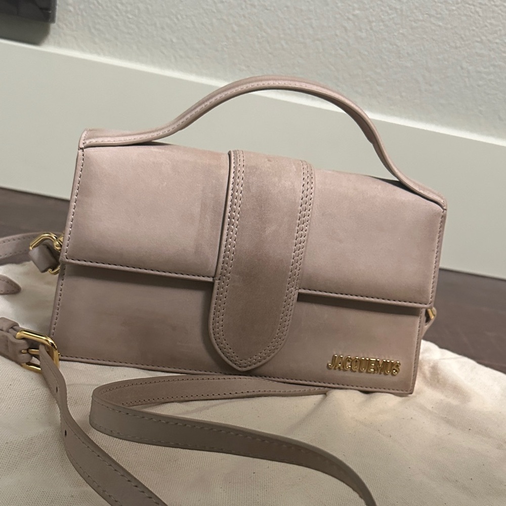 Jacquemus Dusty Rose Leather Crossbody Bag with Top Handle